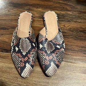 Madewell Leather Remi Flats in Spiced Cider Multi Snakeskin